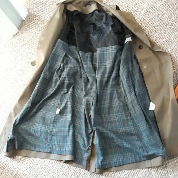 Erba 🧨Travel Harry Rosen khaki Trench Coat 38 Petit - Picture 8 of 15